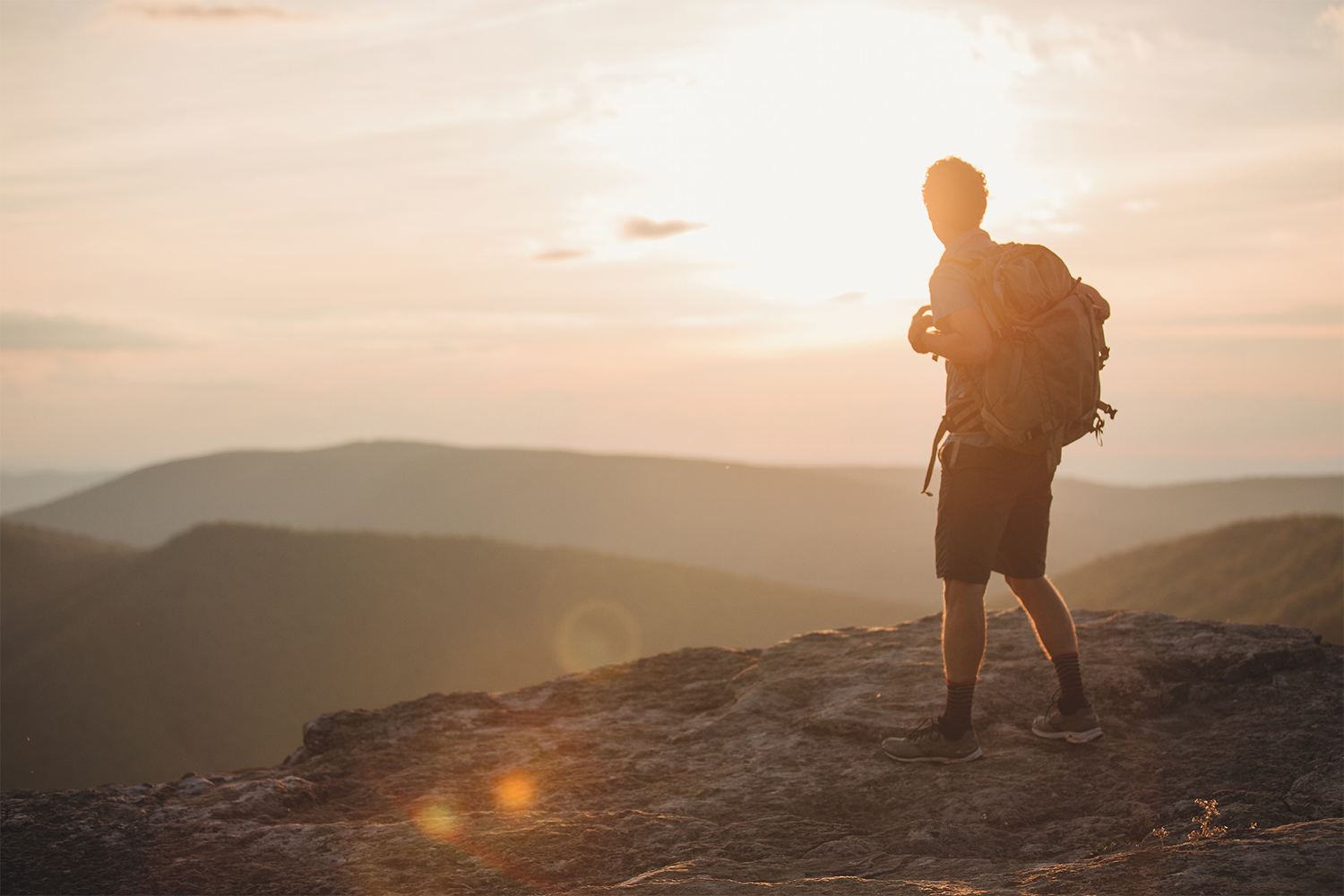 Image of a professor overlooking the Blue Ridge